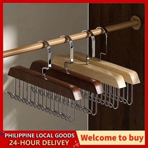 2024 8 Hooks Solid Wood Hanger Bra Hanger Belts  .